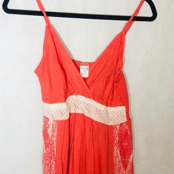 Half Moon Maxi Dress  Pink Knit Graphic Sleeveless Cotton Medium READ - Picture 3 of 10